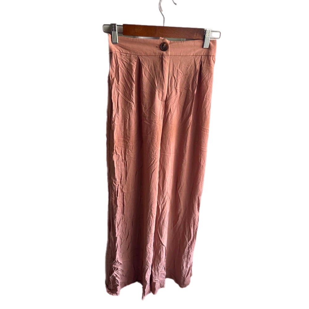 Love Fire Wide Leg Pants Womens Small Terracotta brown Excellent High Rise Rayon